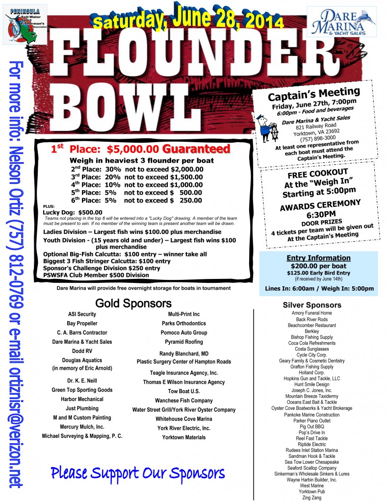2014 Flounder Bowl Flyer and entry form